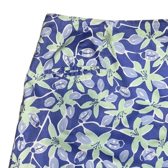 Lilly Pulitzer Vintage Purple & Green Floral Ladybug Print Scalloped Skirt - 12 - Picture 3 of 10